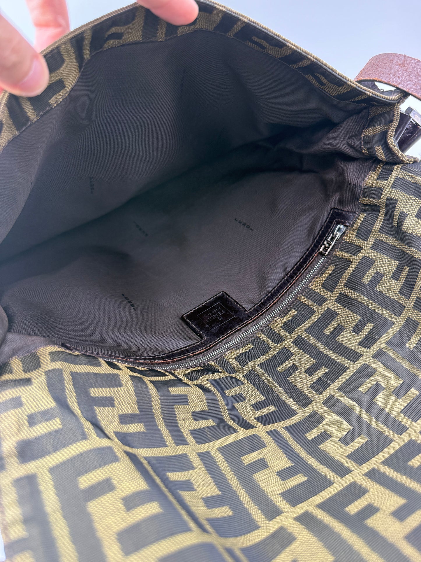 Fendi Brown Zucca Crossbody Messenger Unisex Bag