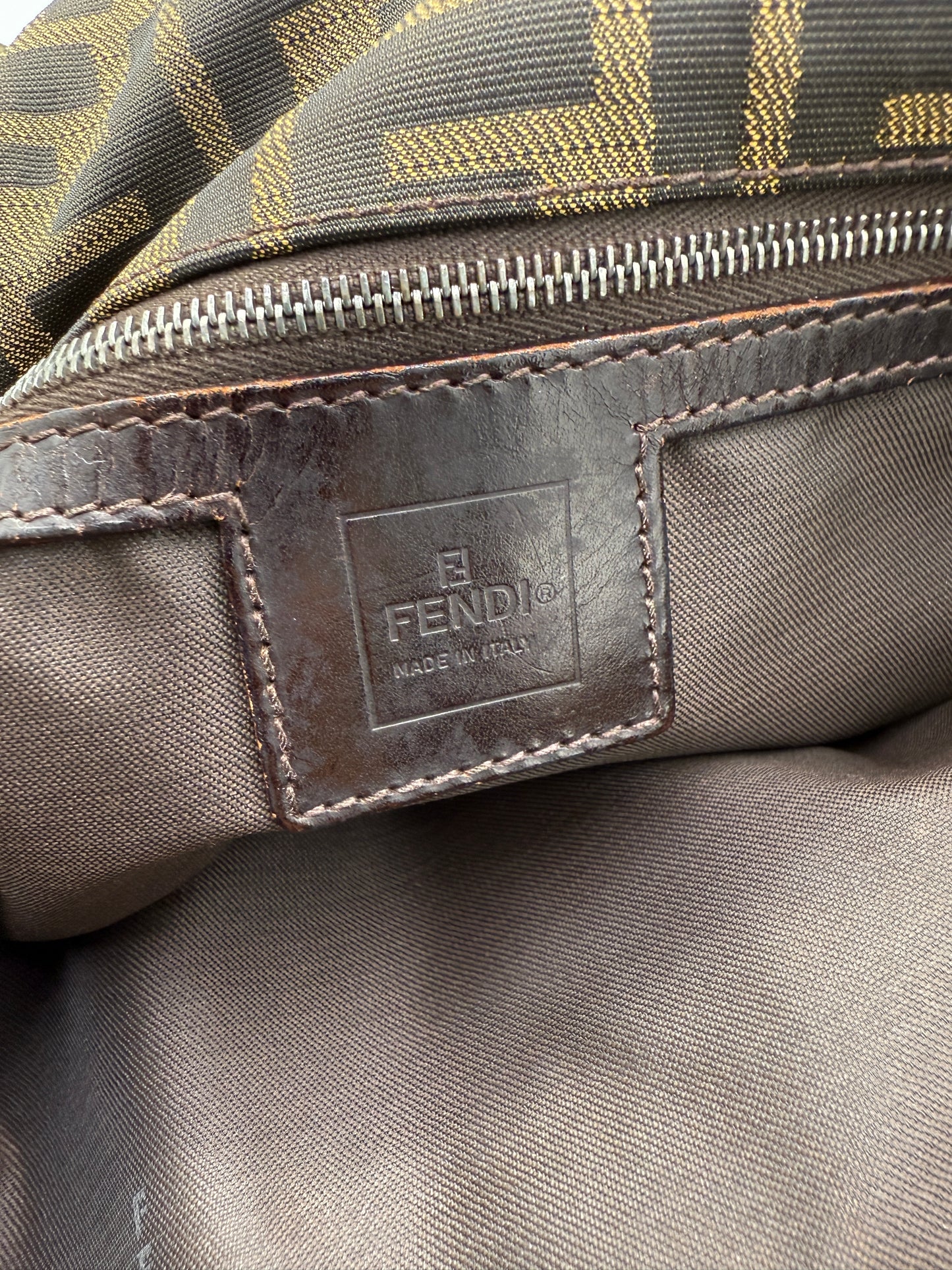 Fendi Brown Zucca Crossbody Messenger Unisex Bag