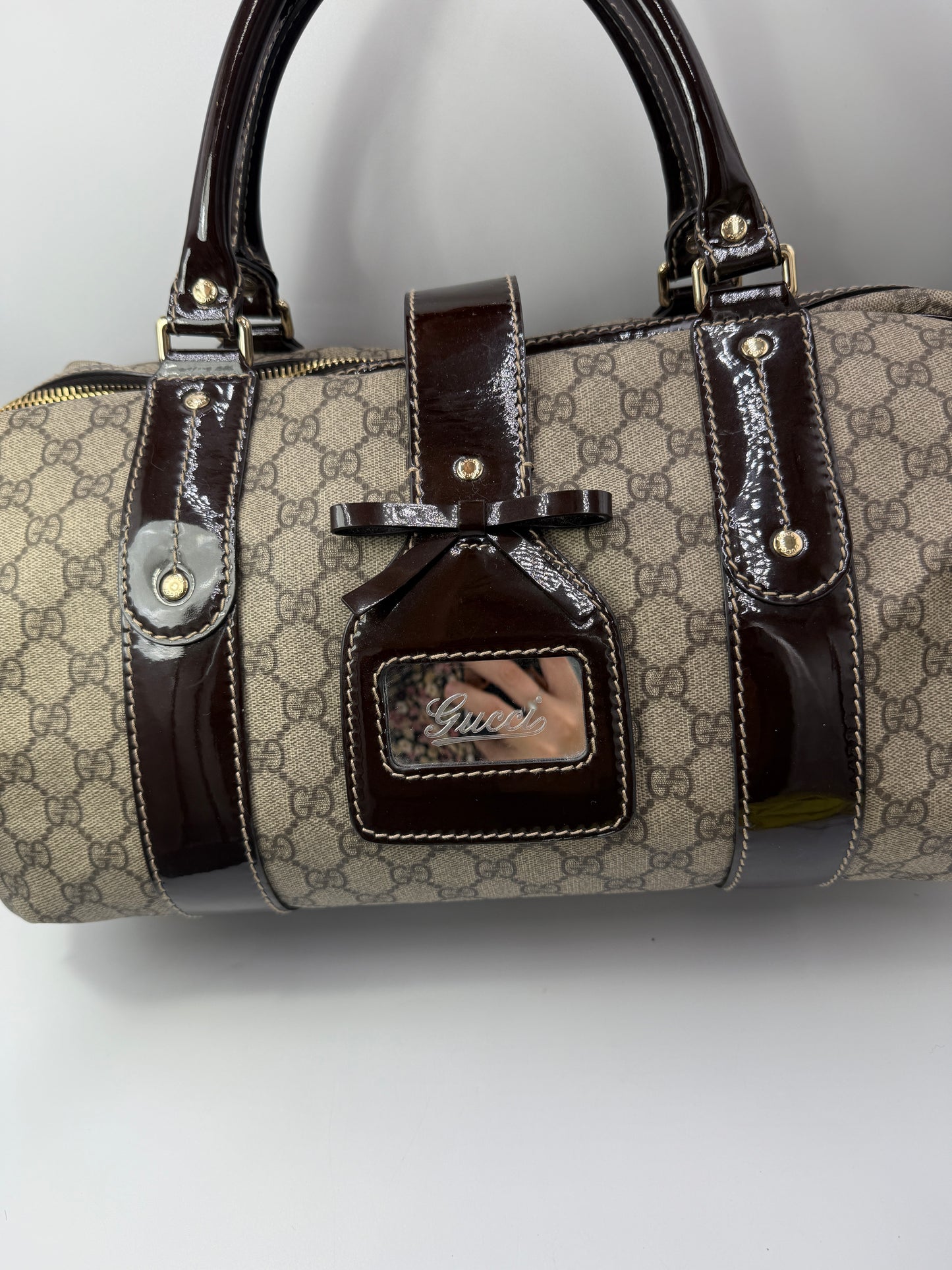 Gucci Supreme Coated Canvas Boston Travel Bag