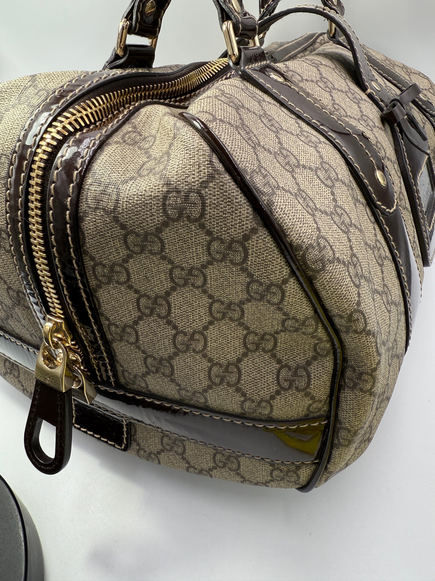 Gucci Supreme Coated Canvas Boston Travel Bag