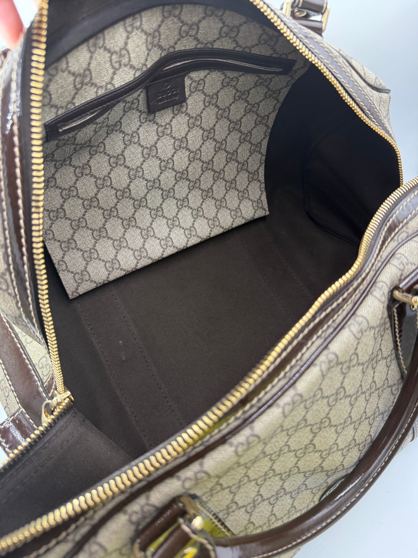 Gucci Supreme Coated Canvas Boston Travel Bag