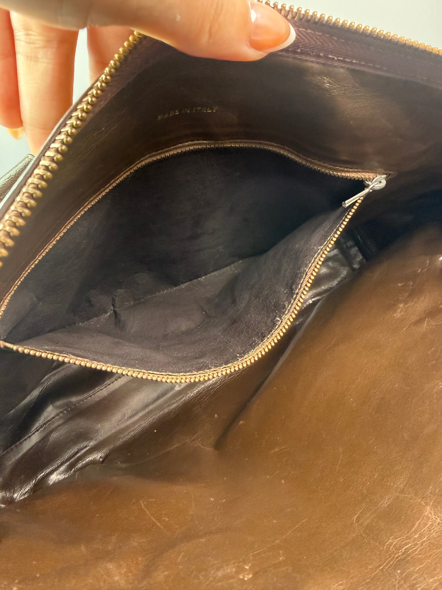 Fendi Zucca Canvas Satchel Shoulder Bag with Black Strap