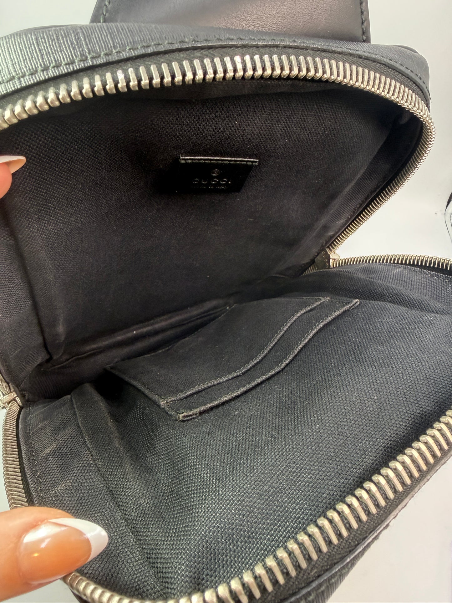 Gucci Black Guccissima Supreme Coated Canvas Sling Bag