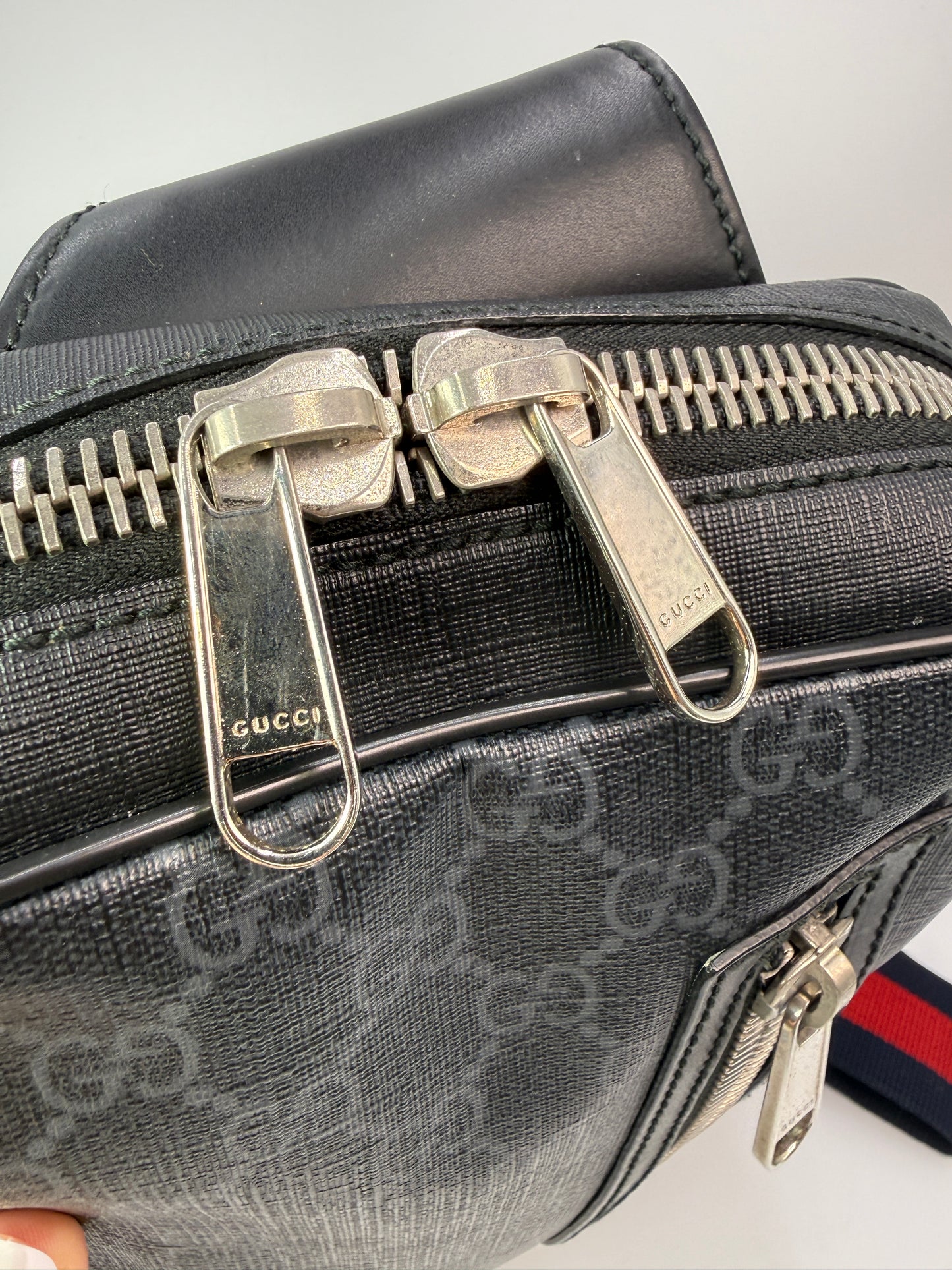 Gucci Black Guccissima Supreme Coated Canvas Sling Bag