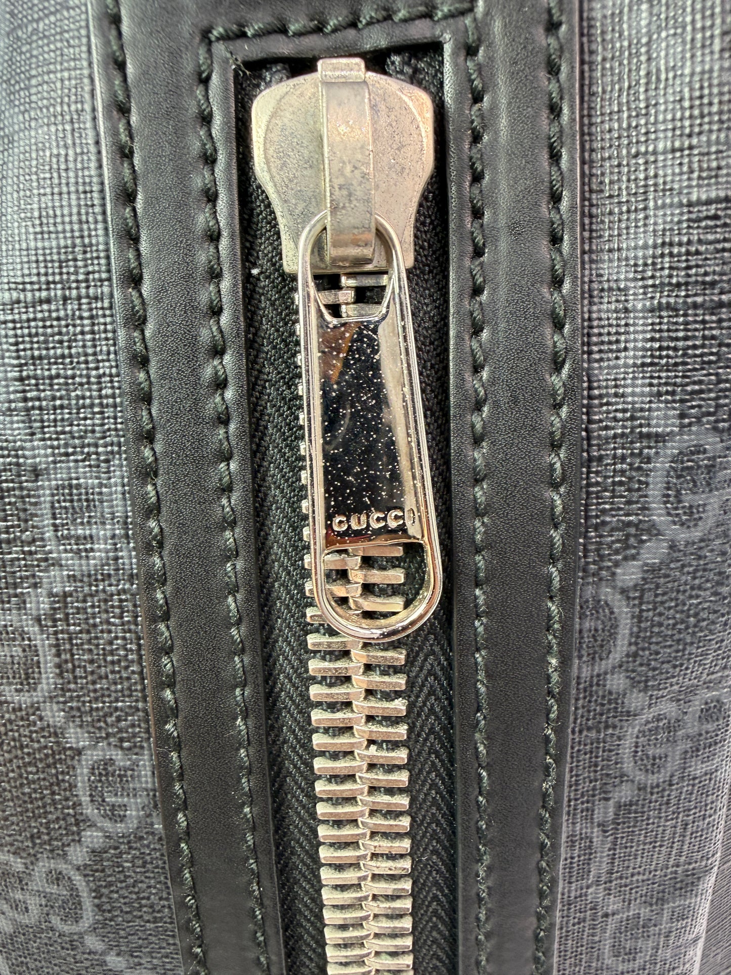 Gucci Black Guccissima Supreme Coated Canvas Sling Bag