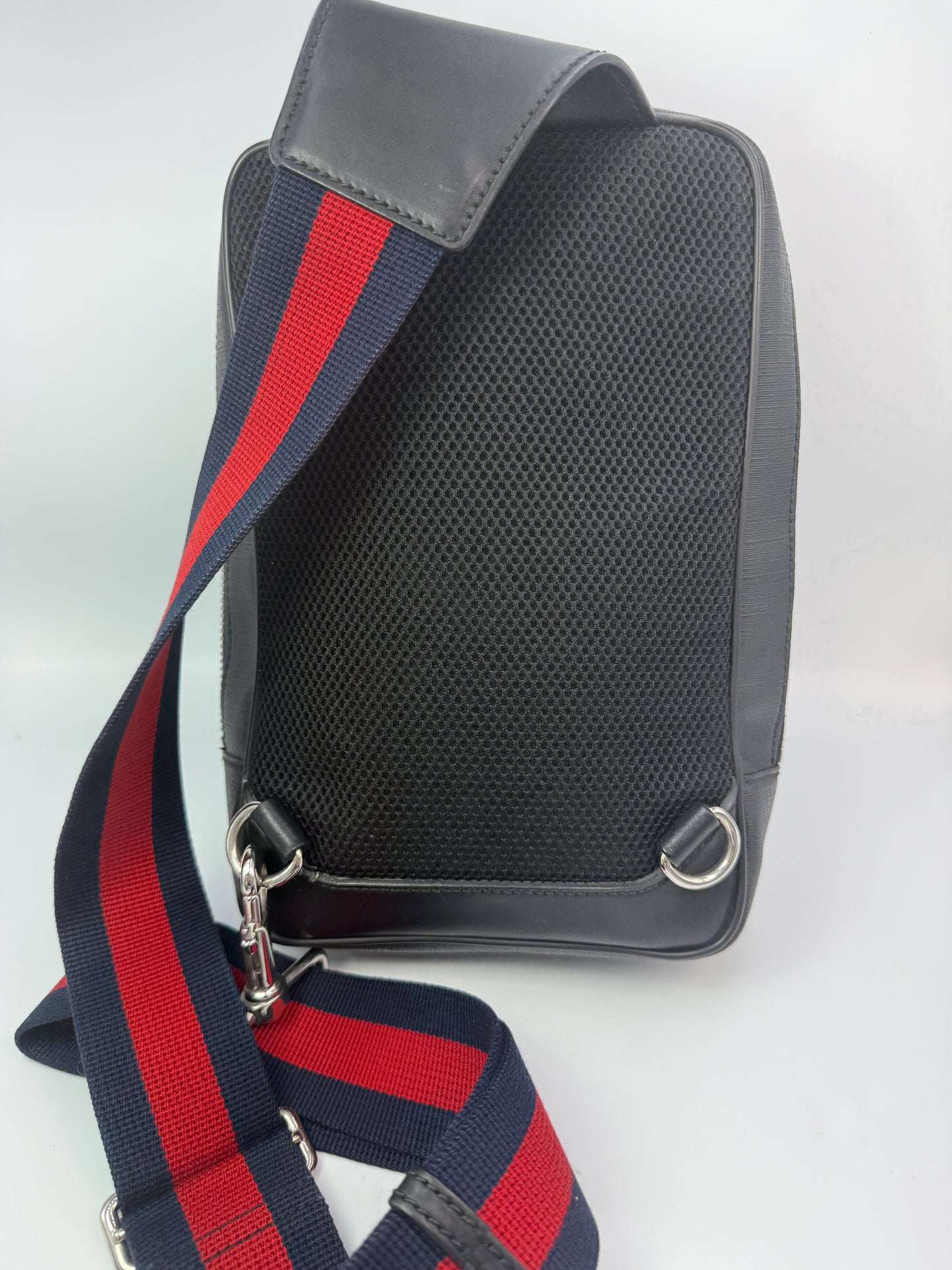 Gucci Black Guccissima Supreme Coated Canvas Sling Bag
