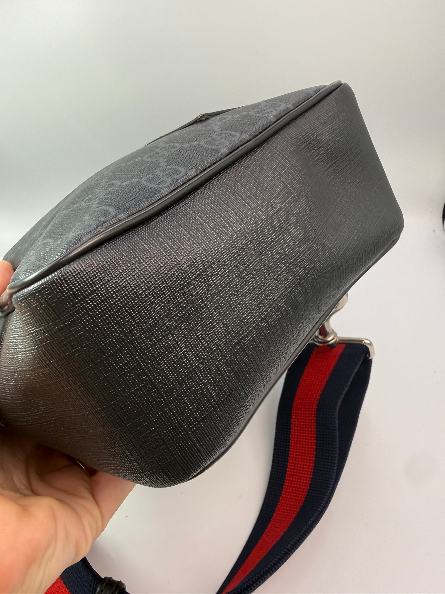 Gucci Black Guccissima Supreme Coated Canvas Sling Bag