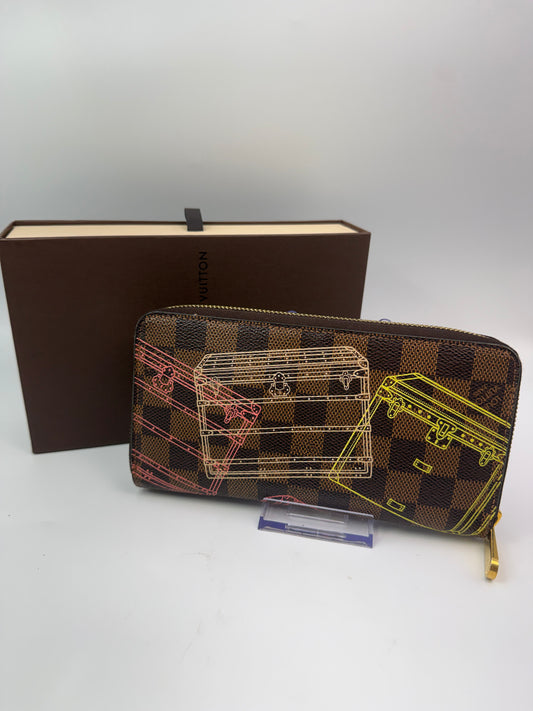 Louis Vuitton Damier Ebene Trunks & Bags Limited Edition Zippy with Box CA3194