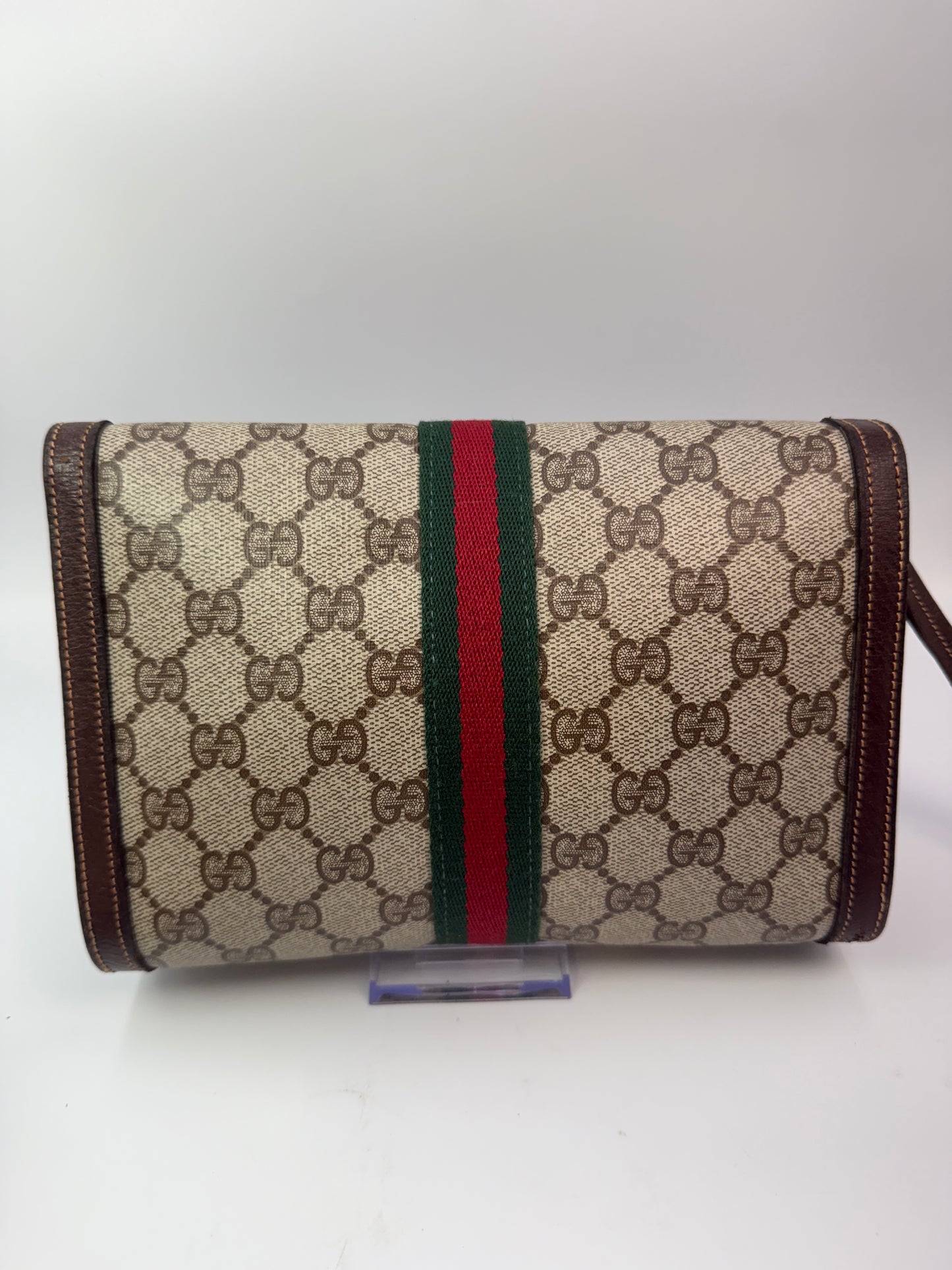 Gucci Guccissima Supreme Coated Canvas Web Wristlet Clutch