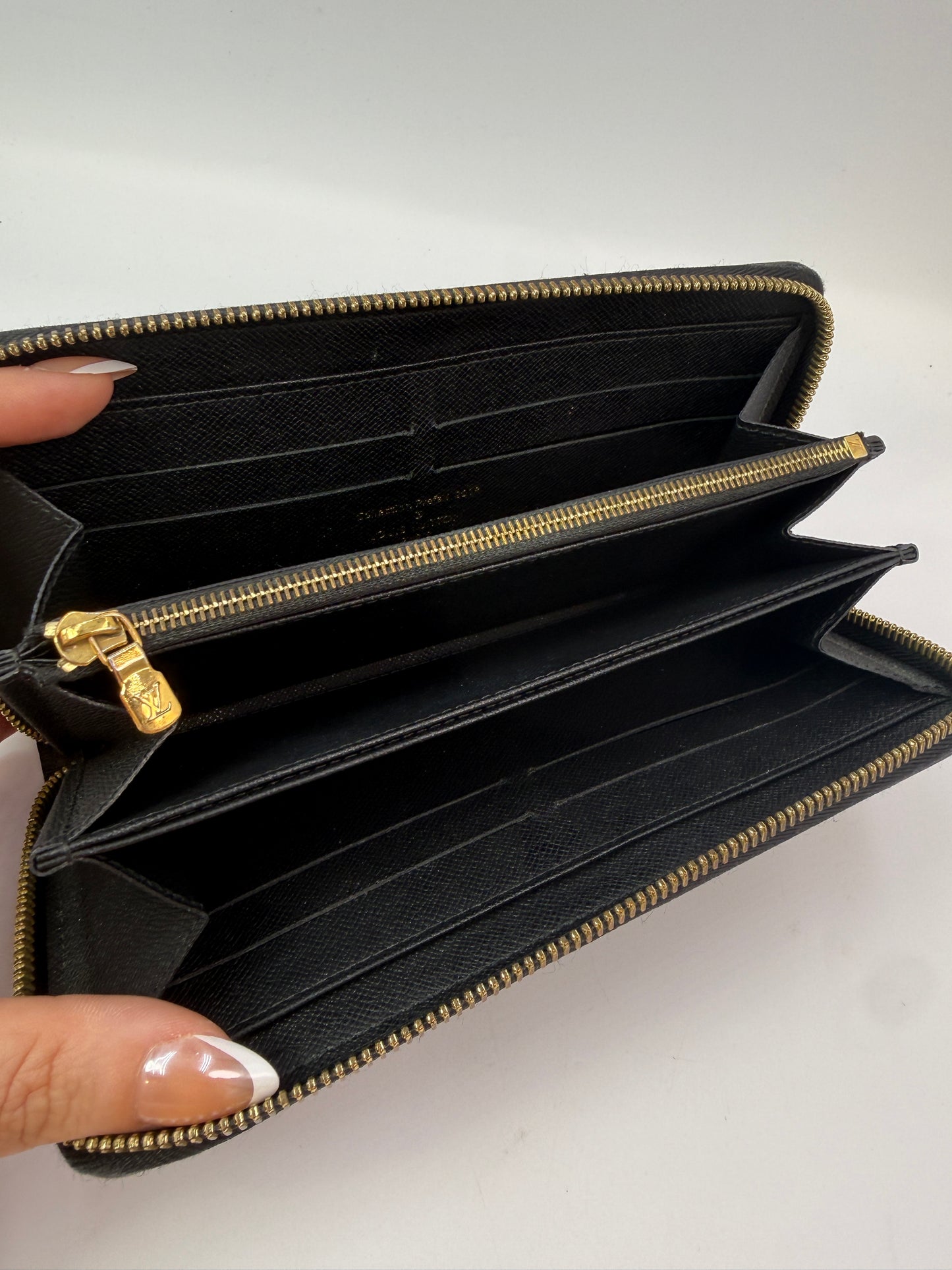 Louis Vuitton Damier Ebene Sequin Zippy Long Wallet Full Set CA1173