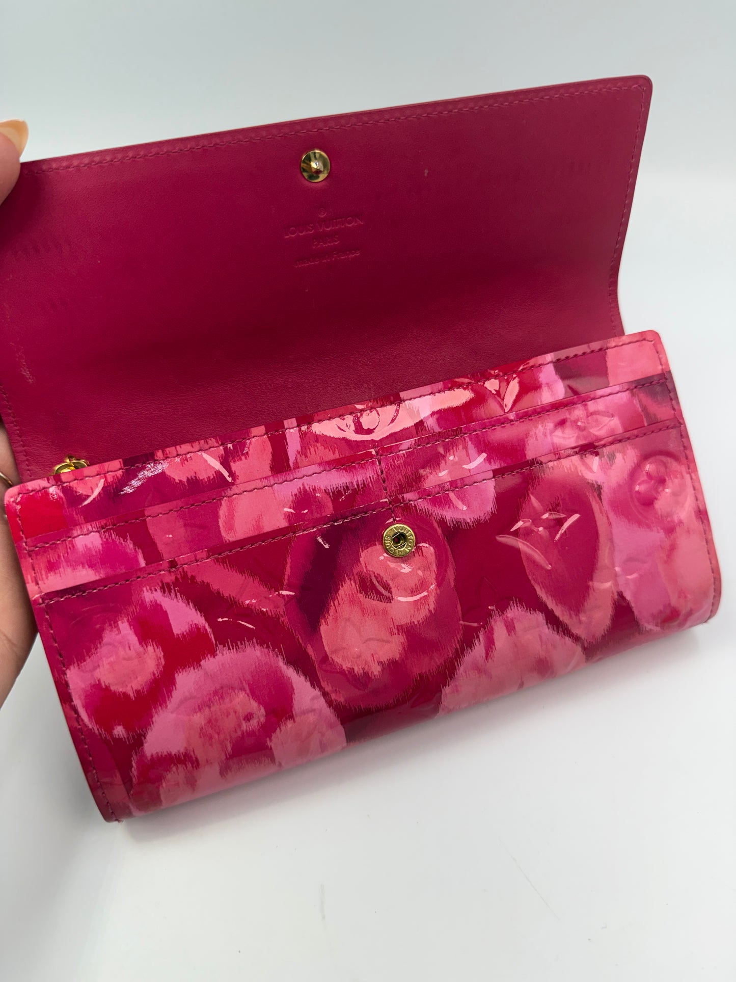 Louis Vuitton Vernis Rose Velours Sarah Wallet with Box TN0163