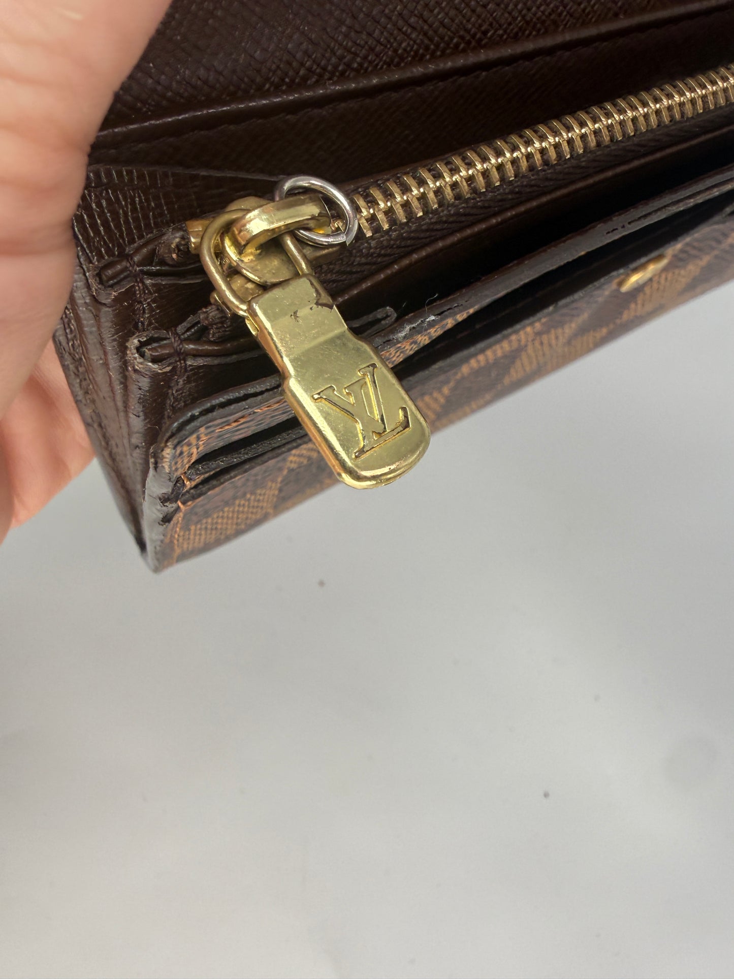 Louis Vuitton Damier Ebene Coated Canvas Sarah Wallet CA0096