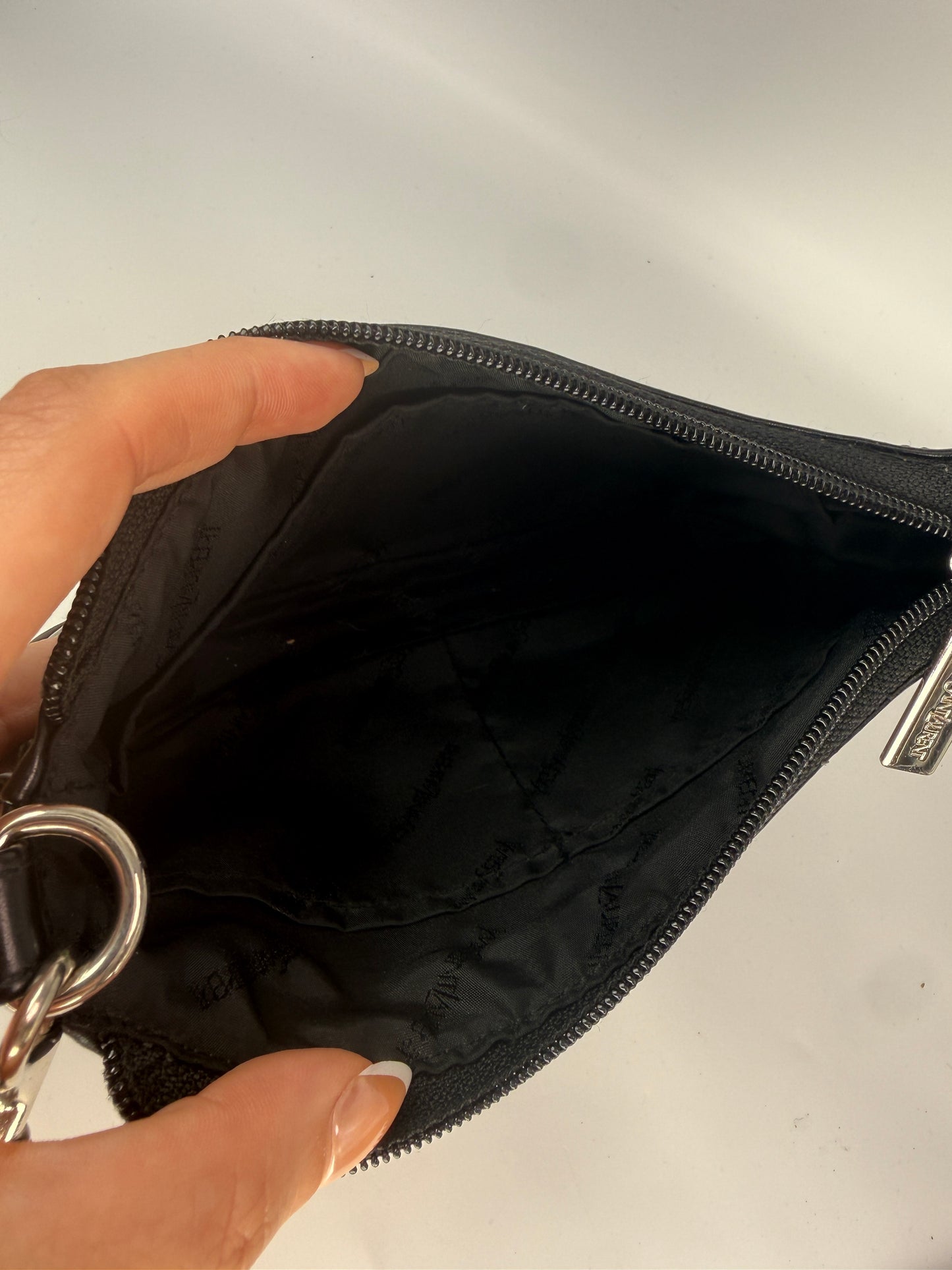 Yves Saint Laurent Black Leather Mini Shoulder Pochette