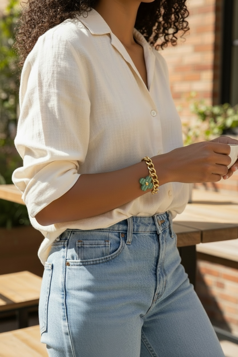 Louis Vuitton Repurposed Mint Blossom Bracelet