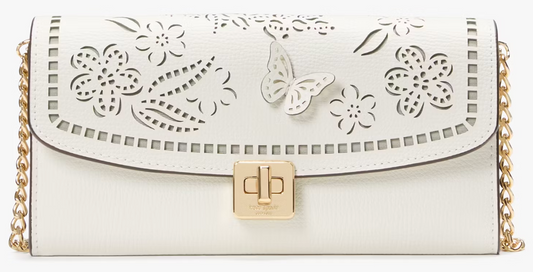 Kate Spade NWT Winter White Leather Perforated WOC