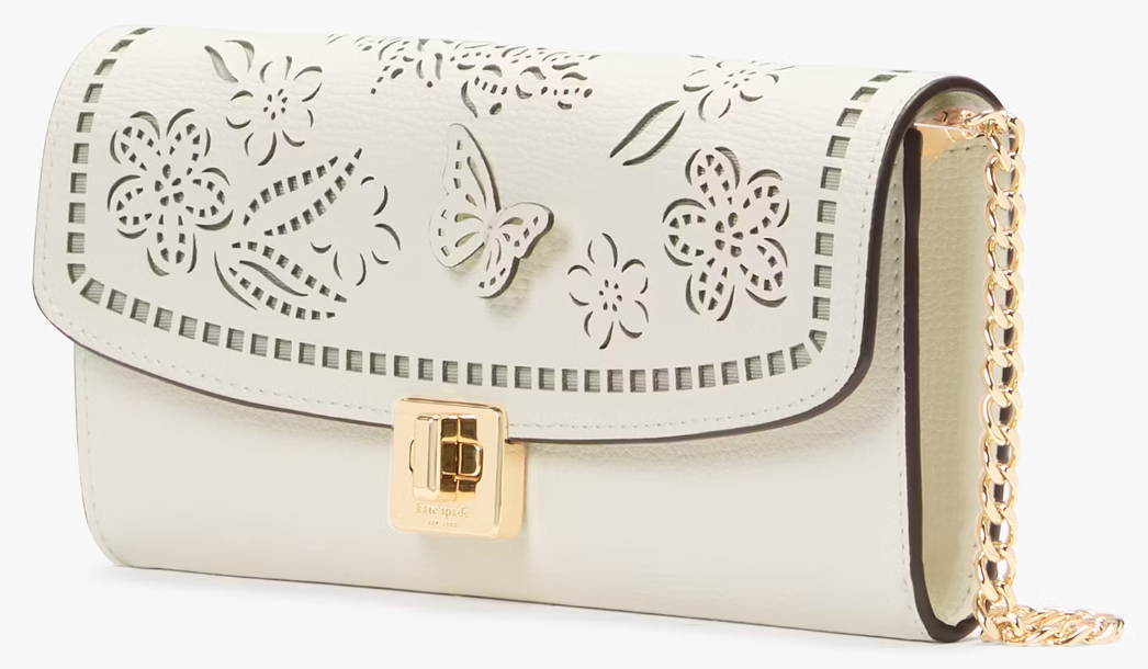 Kate Spade NWT Winter White Leather Perforated WOC