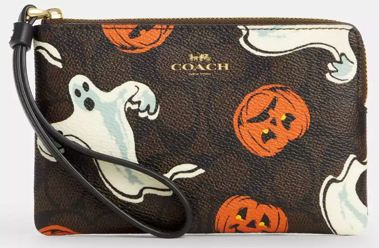 Coach NWT Coated Canvas Pumpkin Wristlet