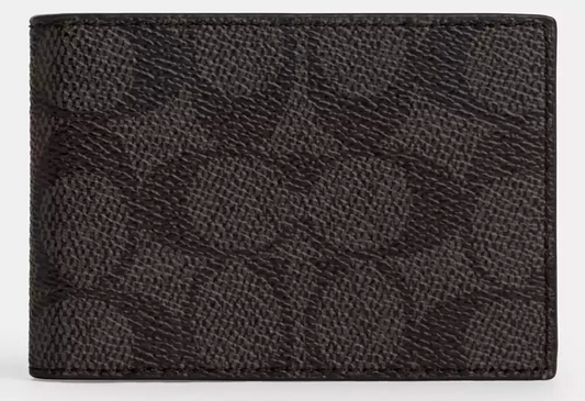 Coach NWT Brown Coated Canvas Monogram Card Holder
