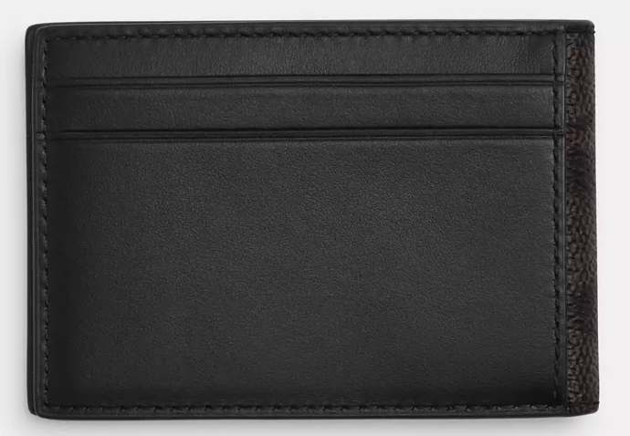 Coach NWT Brown Coated Canvas Monogram Card Holder