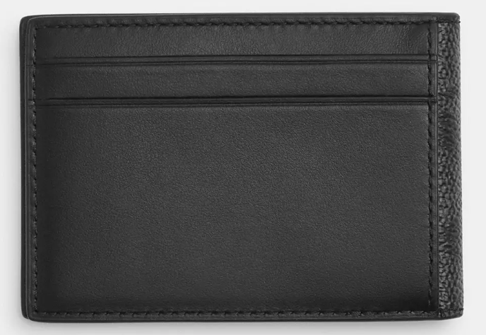 Coach NWT Charcoal Coated Canvas Monogram Card Holder