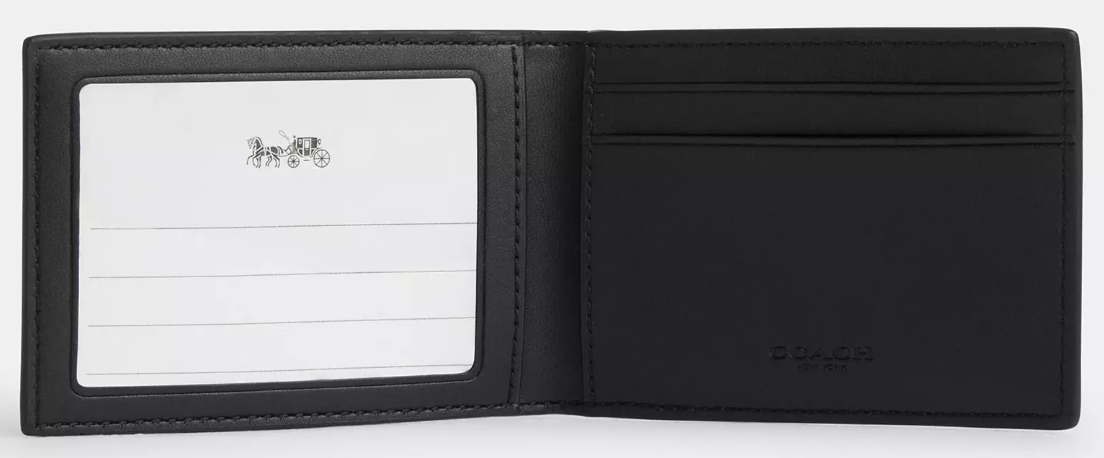 Coach NWT Charcoal Coated Canvas Monogram Card Holder