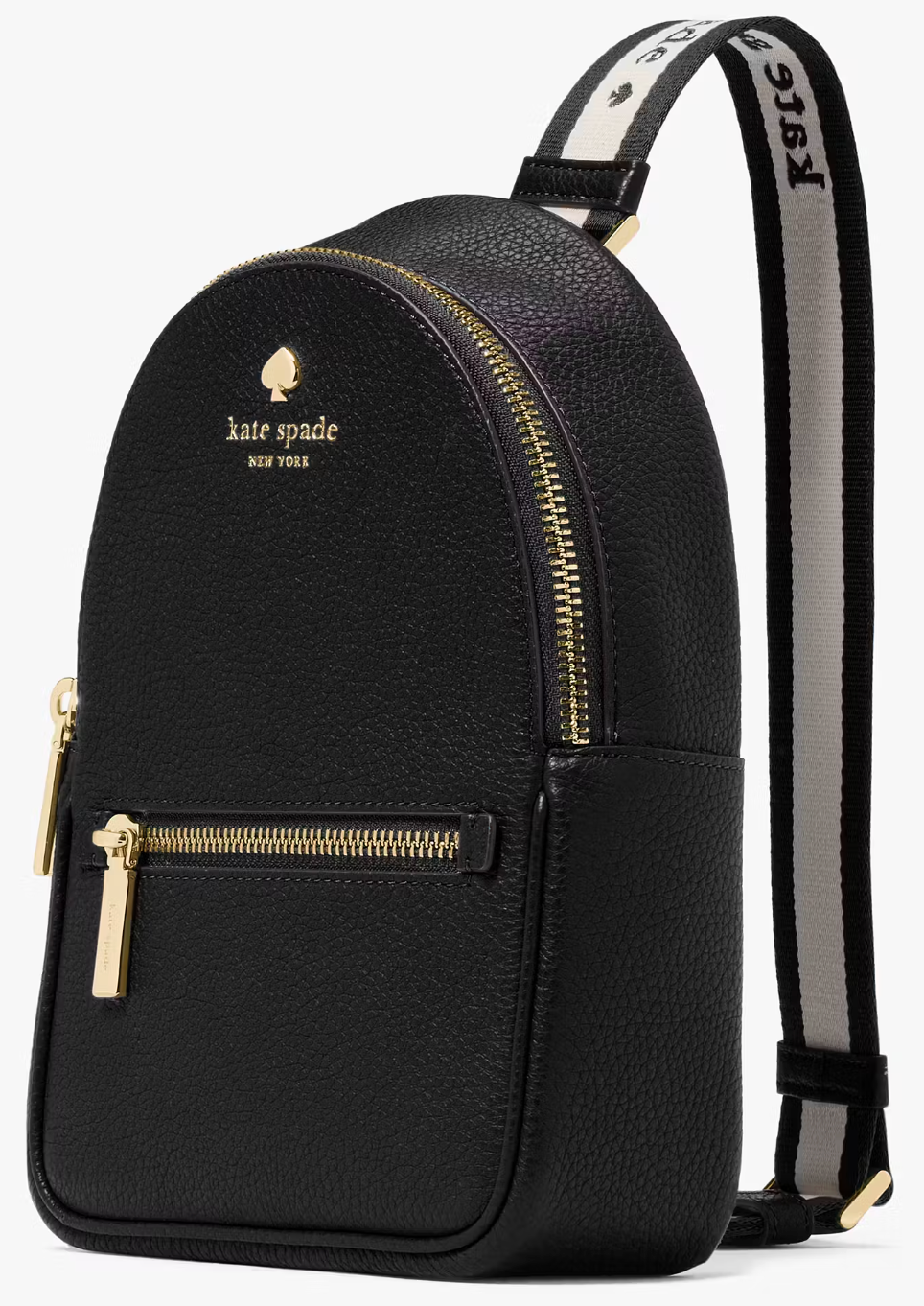 Kate Spade NWT Black Pebbled Leather Small Sling Backpack
