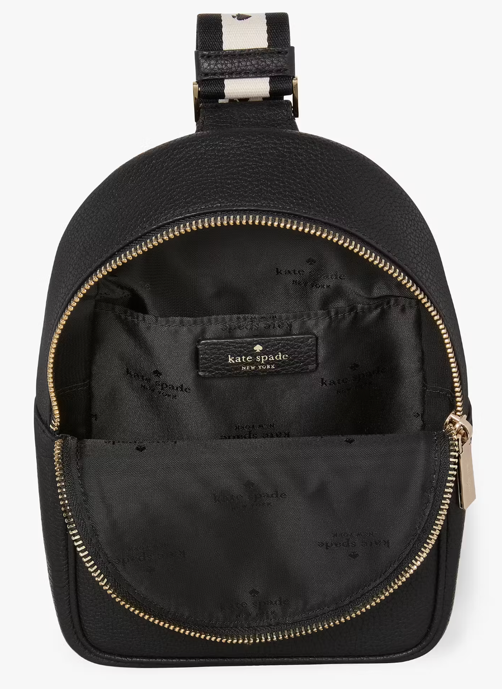 Kate Spade NWT Black Pebbled Leather Small Sling Backpack